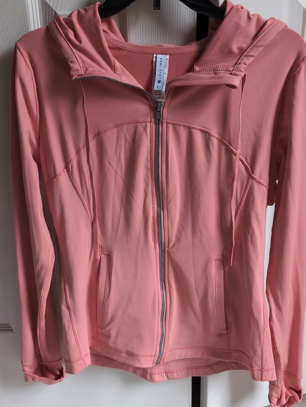 Love tree 💗 Coral Pink Hooded Zip-Up Utility Jacket Large